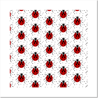 Simple Ladybug Pattern Design Posters and Art